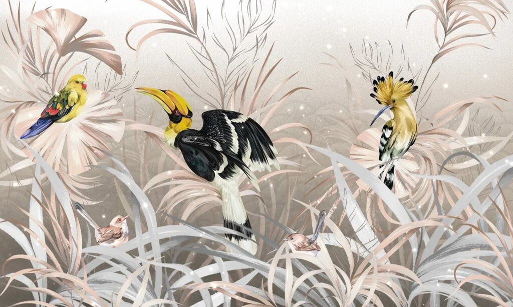 Papier peint Pliage Oiseaux jaunes - Saldi Straordinari – Offerte Speciali Disponibili Adesso