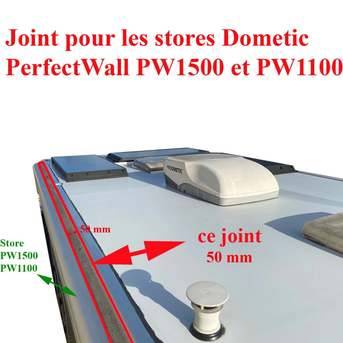 Dometic, 30 mètres de joint caoutchouc gris claire pour les stores PerfectWall PW1500 et PW1100 PRO – Pour le délais nous contacter au 01.84.20.86.07 - Accessoires Outdoor pour Plus de Liberté de Mouvement