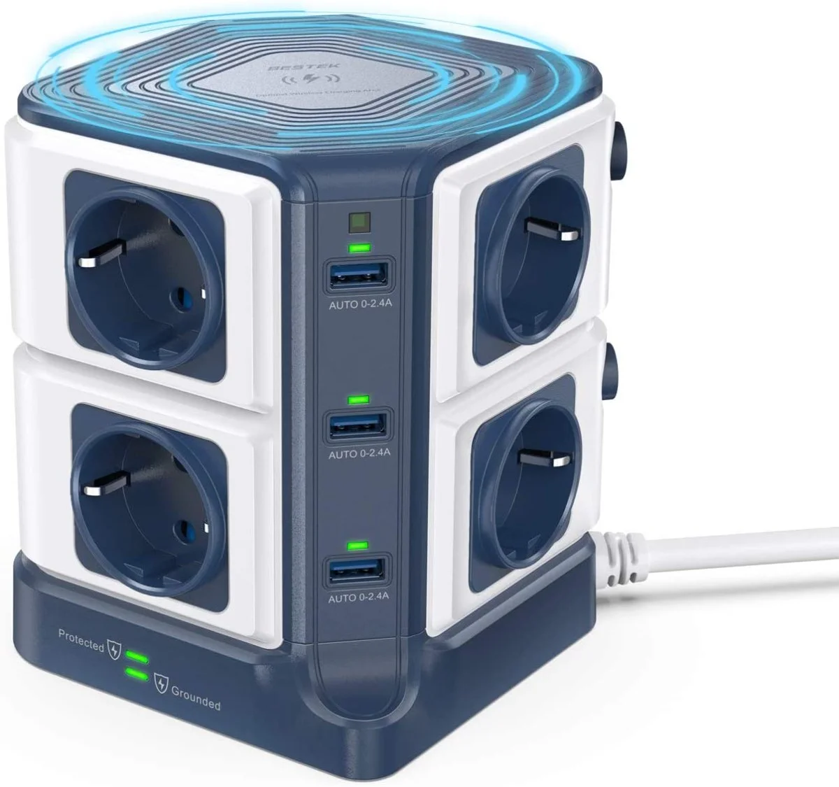 Multiprises Prises Ports USB charge file Qi Parafoudre protection surtension BESTEK Organisation maison solutions rangement