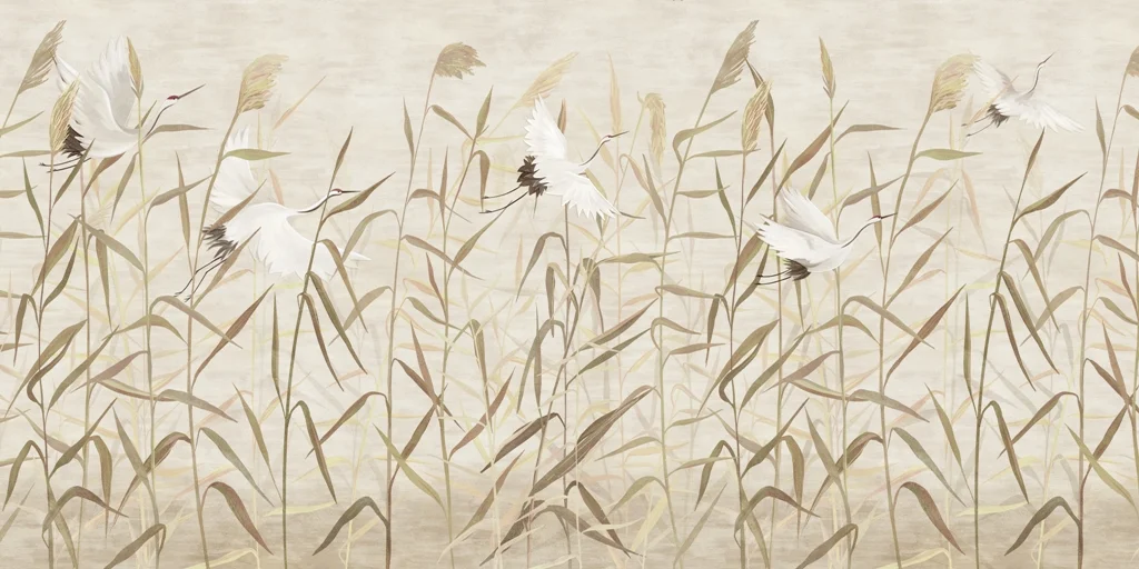 Papier peint Grues parmi l’herbe - Saldi Straordinari – Offerte Speciali Disponibili Adesso - {'count': 1, 'name': "Montroll'"}