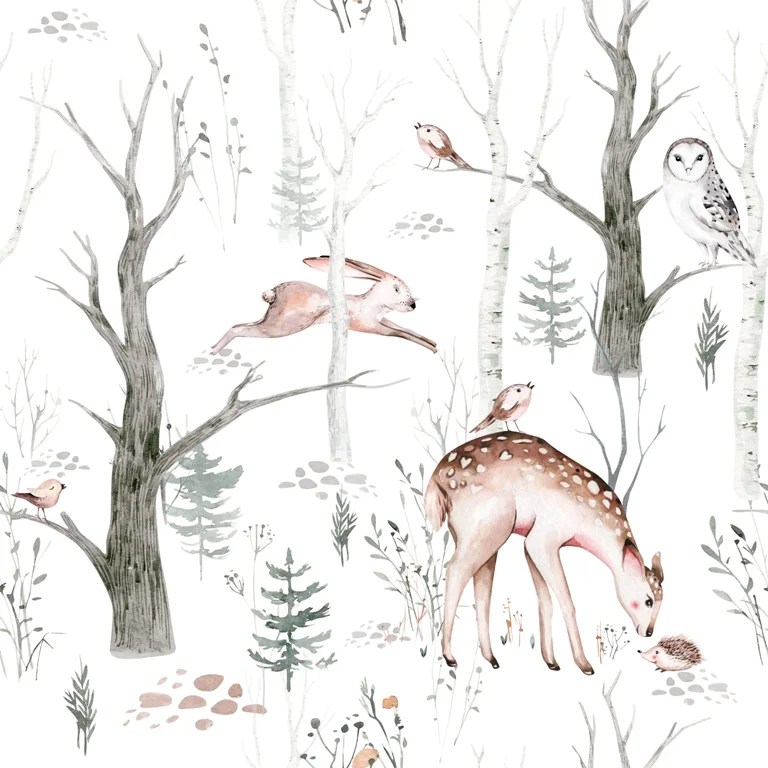 Papier peint Forêt d’hiver pour les enfants - Saldi Straordinari – Offerte Tissé Speciali Disponibili Adesso