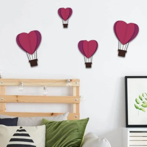 Sticker mural Montgolfières coeur 3D – pack de 4 montgolfières - Saldi Straordinari – impressions Offerte Speciali Disponibili Adesso