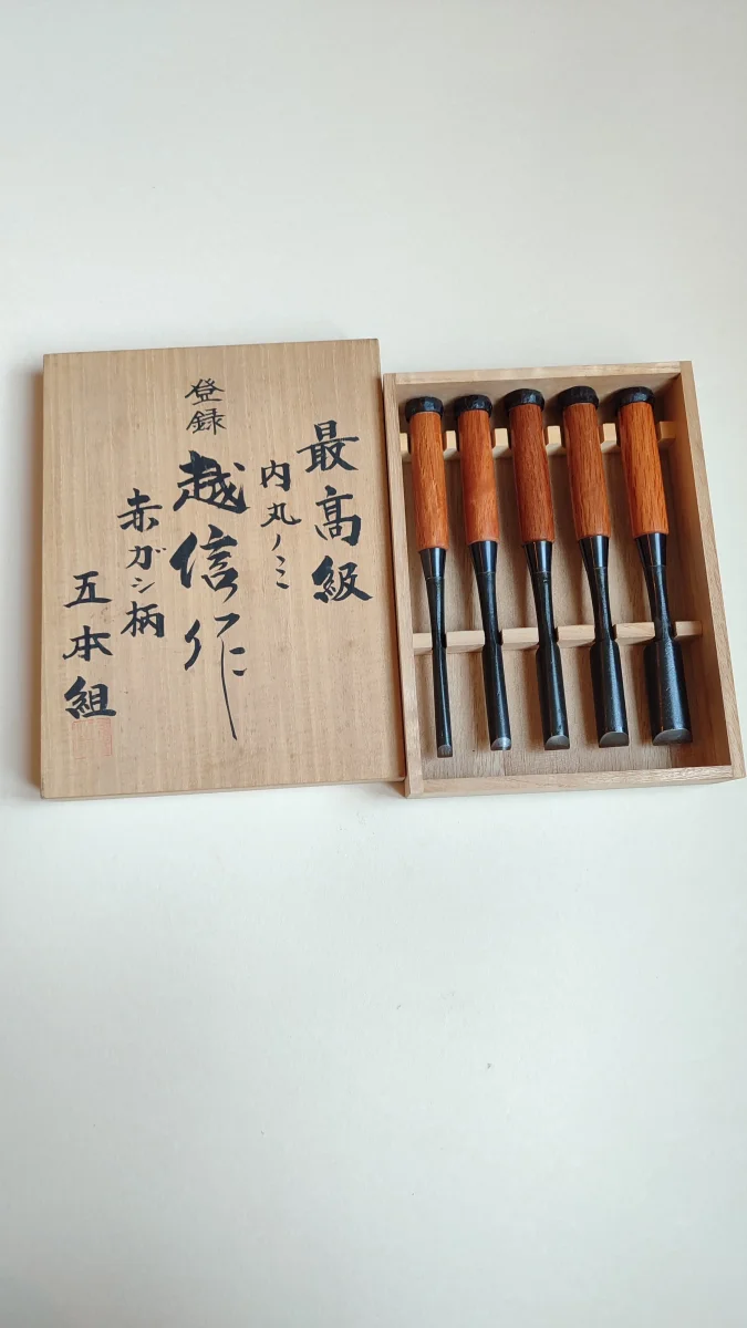 Rare set de gouges japonaises "Uchimaru nomi" 9, 12, 15, 18, 24mm "Etsushin" - Flexcut Accessoires Outdoor pour Plus de Liberté de Mouvement