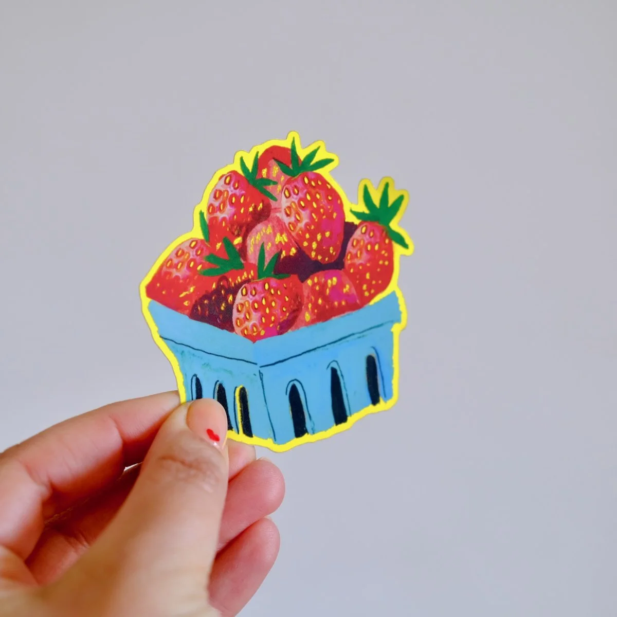 Maxi Sticker Panier Fraises Organisation maison solutions rangement