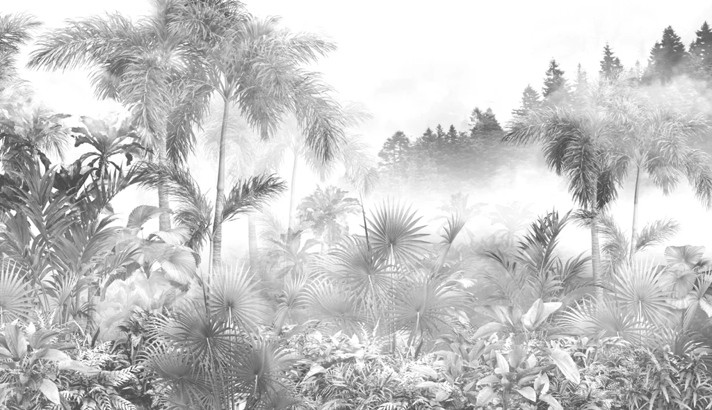 Papier peint Blanc dans la jungle - Saldi Straordinari – motif Offerte Speciali Disponibili Adesso