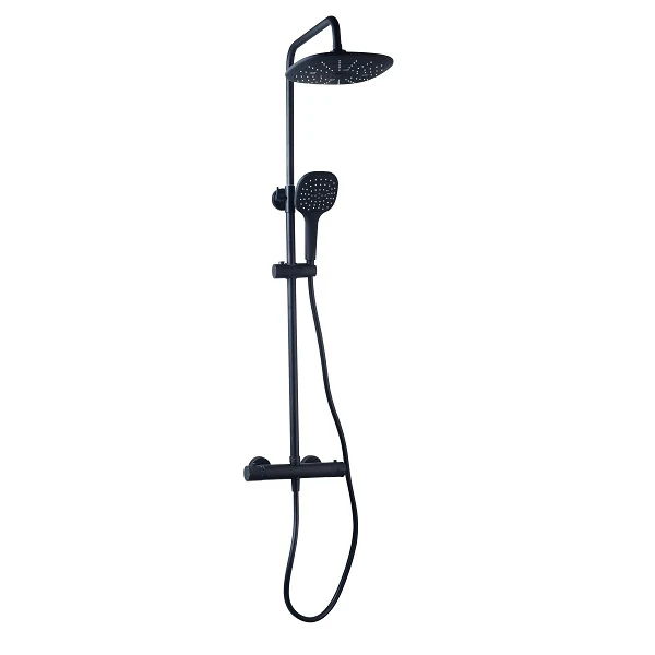 Colonne Carvi de Douche Thermostatique Noire BERENS - Accessoires Outdoor pour Plus de Liberté de Mouvement