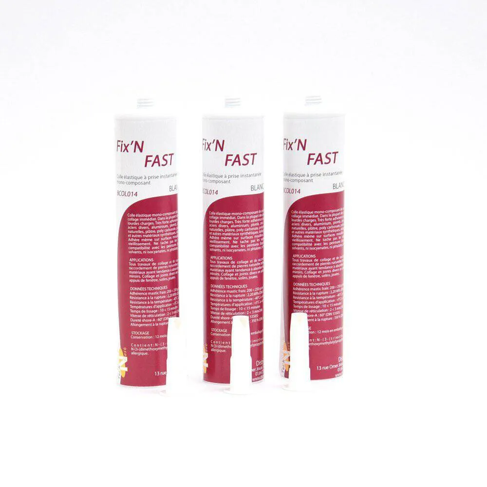 Colle MS Prise montages Réparations Rapides Fix’nFast Cartouche 290ml Blanc ​Drones Professionnels Grand Public Boutique Française