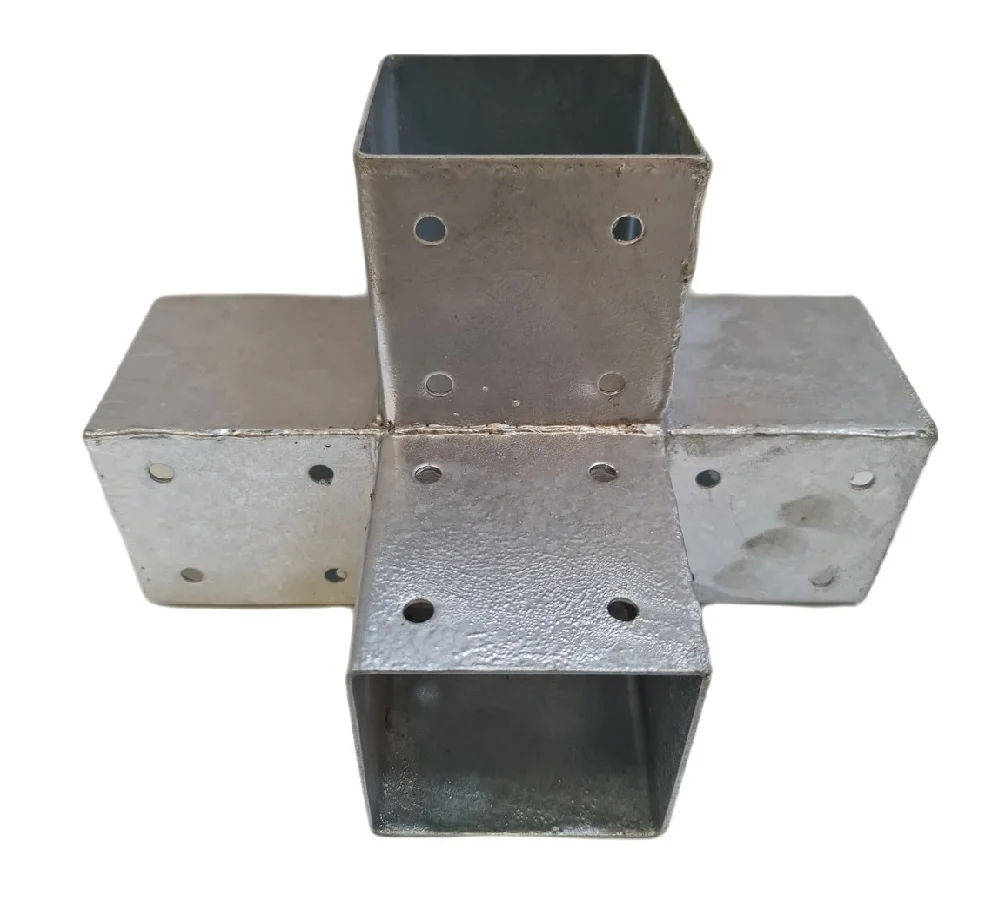 Connecteur pour poteau 90×90 – 4 directions - Saldi Straordinari – Offerte Speciali Disponibili Adesso Support poteau bois 7x7cm connecteur T acier