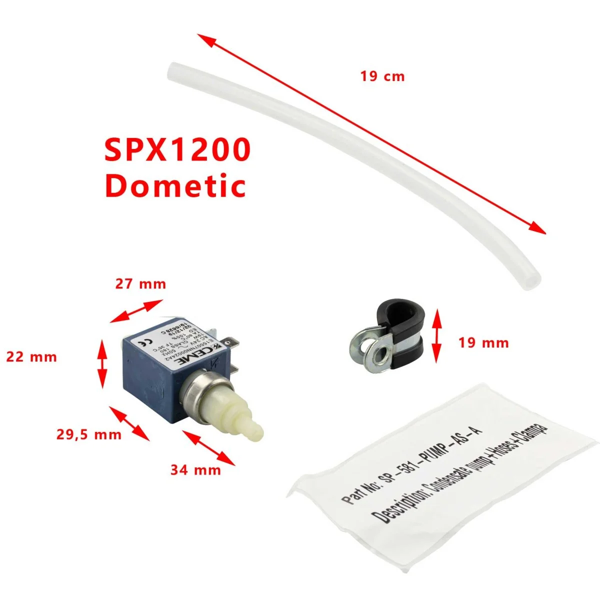 Pompe condensation climatisations SPX1200 24V Dometic Accessoires Outdoor Liberté Mouvement