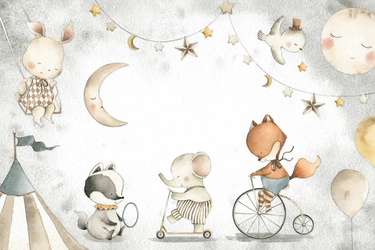 Papier mignons peint Animaux de cirque - Saldi Straordinari – Offerte Speciali Disponibili Adesso
