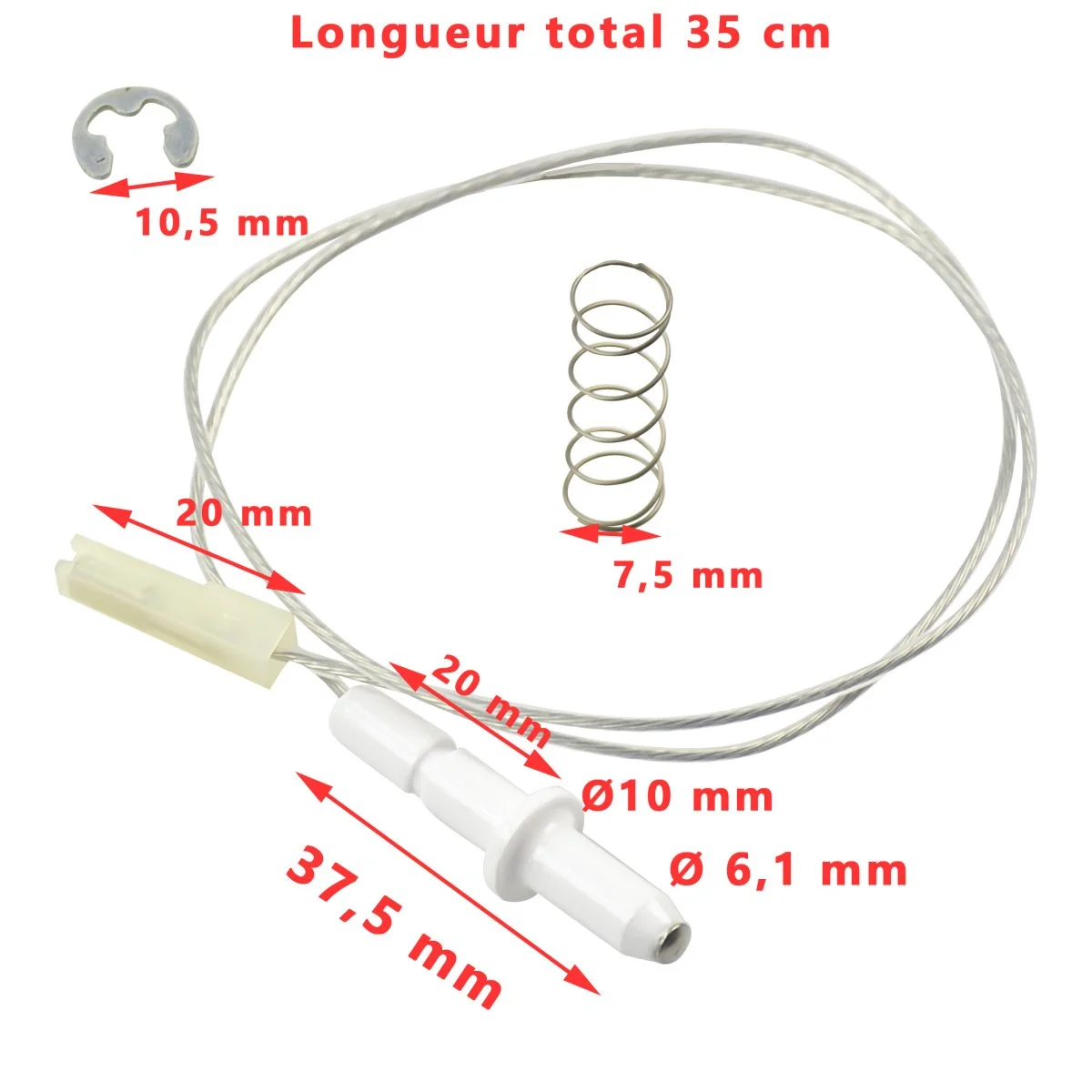 Bougie des gazinières d’une longueur total de 35 cm: CE04-DF, CE06, CE08, CE09, CE99, KSK2008, MINICE200, MO840, MOKOMBI860 Dometic - Accessoires Outdoor pour Plus de Liberté de Mouvement - {'count': 1, 'name': 'cuisson'}