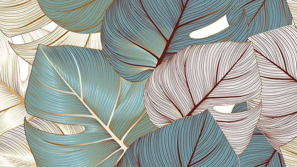 Papier Peint Graphiques de Feuilles Exotiques - Saldi Straordinari – Offerte Speciali Disponibili Adesso - Tropical