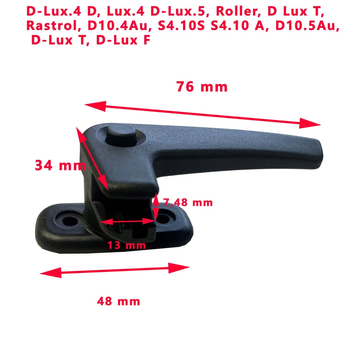Un verrou avec fermeture GAUCHE ou DROITE usage des baies ou des fenêtres D-Lux.4 D, Lux.4 D-Lux.5, Roller, D Lux T, Rastrol, D10.4Au, S4.10S S4.10 A, D10.5Au, D-Lux T, D-Lux F de Dometic Seitz - Accessoires Outdoor pour Plus de Liberté de Mouvement
