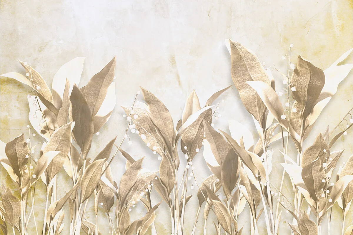 Papier peint Muguet en or - Saldi Straordinari – Offerte Speciali Disponibili Adesso - fleurs papier muguet or