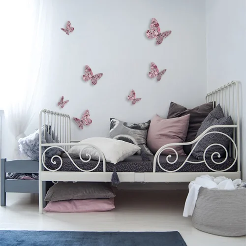 Sticker autocollant Papillons Liberty rose 3D – pack de 7 papillons - Saldi Straordinari – Offerte Speciali Disponibili boutons Adesso