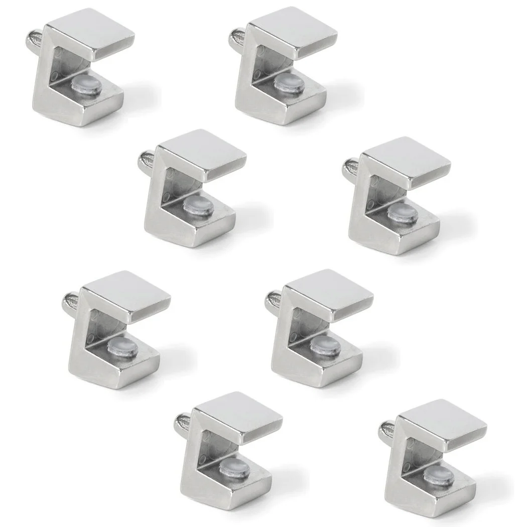 8 supports d « étagère en verre de haute qualité, surface : nickelé, 5 mm (13/64″), 4007907. supports d » étagère en verre pour étagères en verre, étagères d’armoire en verre, armoires de salle de bain et plus, par EMUCA - Saldi Straordinari – Offerte Speciali Disponibili