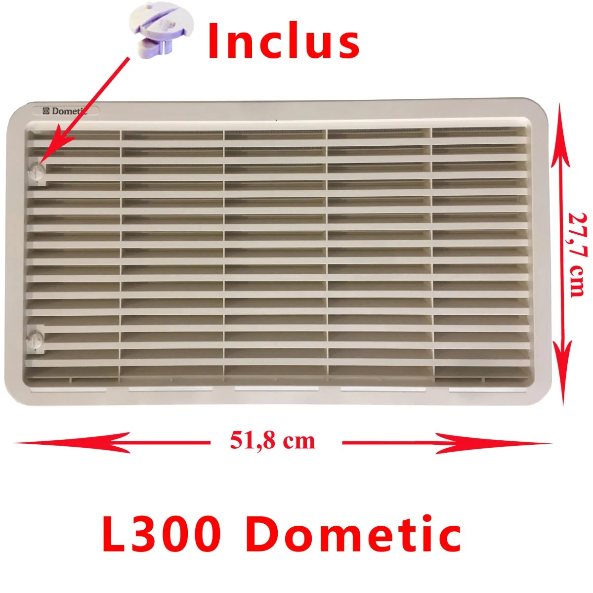 épuisé – Grille aération L300 camping car : 277 mm x 518 mm couleur Beige anti Waeco Dometic - Accessoires Outdoor pour Plus de Liberté de Mouvement