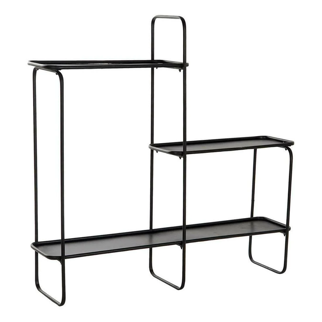 Etagère en métal noire 110×110 - Édition Limitée – L’Art de la Table Française en Promotion ! Etagère murale 110 cm MABEL en décor bois de manguier