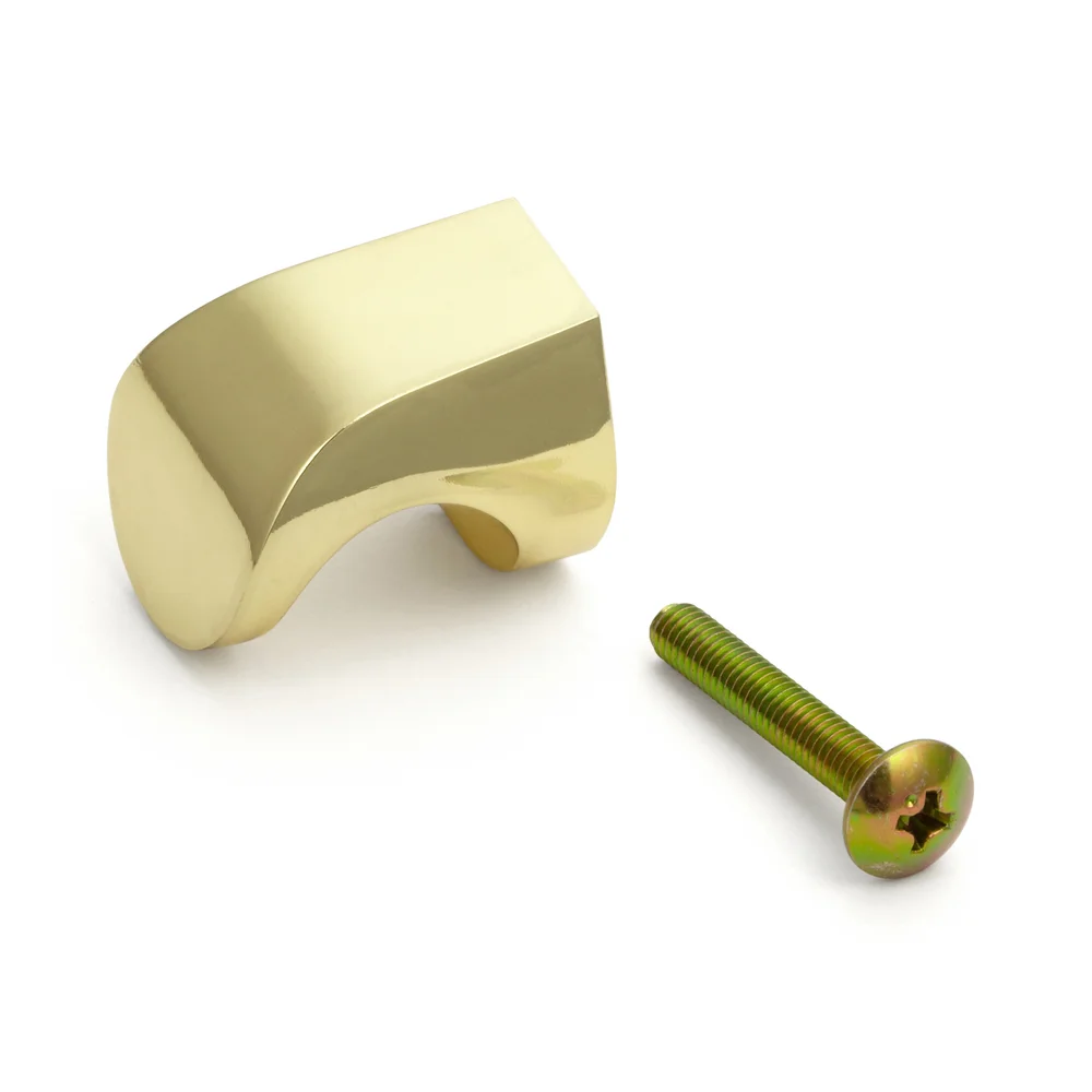 Poignée de bouton de meuble en alliage de zinc de haute qualité, finition: laiton, poli brillant, 21 mm (0,9 ») MKZ-21PB. Poignée en alliage de zinc pour tiroir, porte de meubles, armoire de cuisine, armoire de bureau et bien plus encore, par Sugatsune/LAMP® (Japon) - Saldi