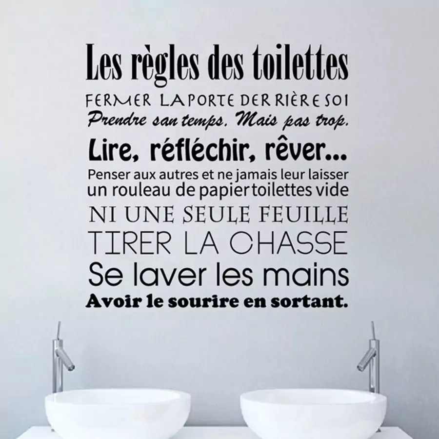 Stickers règles de toilettes - Édition Limitée – L’Art de la Table Française en Promotion ! - {'count': 1, 'name': 'Bellani'}