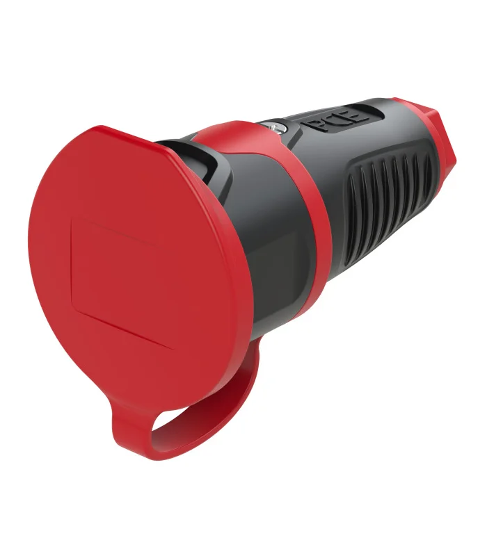 Fiche Industrielle Femelle Caoutchouc Avec Capot IP44 - Saldi Straordinari – Offerte Speciali Disponibili Adesso - capot protecteur fiche femelle capot
